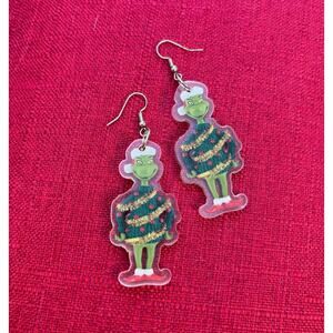 The Grinch Christmas Fashion Earrings - Green Sweater